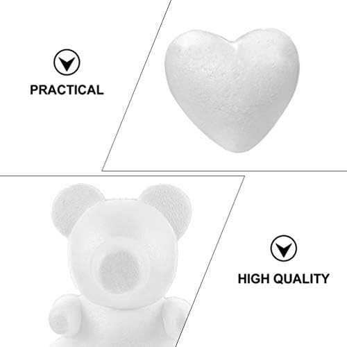 Imikeya časnice 10pcs BEAR Oblik modeliranje polistirenih medvjeda Ljubav srčani plijesni bijela DIY zanatska pjena za cvijeće aranžiraju