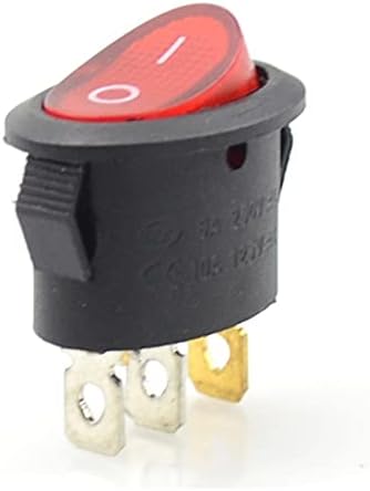 HEIMP prekidač Crni ovalni okrugli 3pin KCD1 led svjetlo električni kontaktni Prekidač za uključivanje i isključivanje sa crvenim