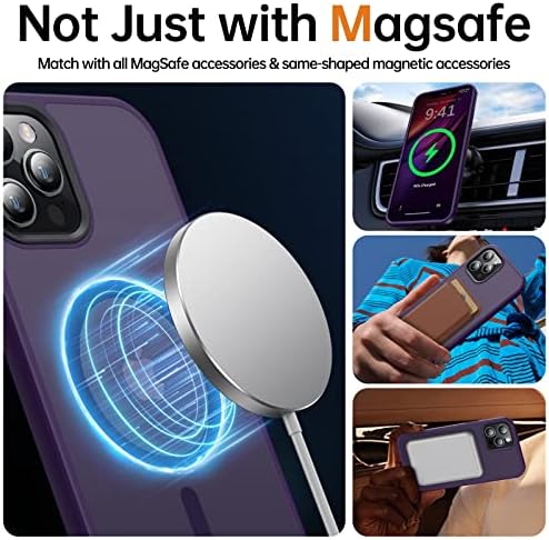 Maizis Magnetic dizajniran za iPhone 12 Pro Max Case [Kompatibilan sa magsafe] [Zaštita od magsafe] Zaštitni udarni proziran prozirna mat tanka futrola za telefon za iPhone 12 pro max, duboka ljubičasta