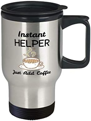 Helper Funny 14oz putna krigla od nehrđajućeg čelika - Instant Helper Samo dodajte kafu - jedinstvenu za suradnike