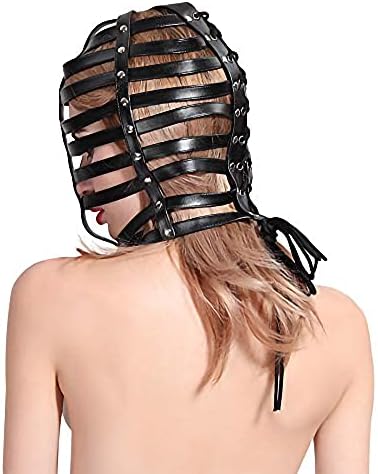 Onondonska kožna maska ​​ograđena kožna mreža za prozračnu masku za prozračnu performanse za glavu Halloween maska