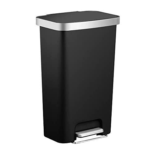 Crna plastična kan za smeće, 11,9 galona kuhinjska kamena kante za smeće bin, otpadne posude, plastična kuhinjska otpadna kanta s poklopcem, kanta za smeće kante za smeće, kupatilo za kupatilo kamen za kupatilo za kupatilo za kupatilo