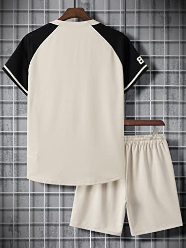 Dvije komadne odjeće za muškarce Muška slova Grafička majica i kratke strugove bez tipa