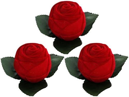 Prettyzoom 3pcs Box Rose Travel Skladištenje Treasure Angažovanje srčanog srca Naušnice u obliku ležila za rublje Oblik prstena za