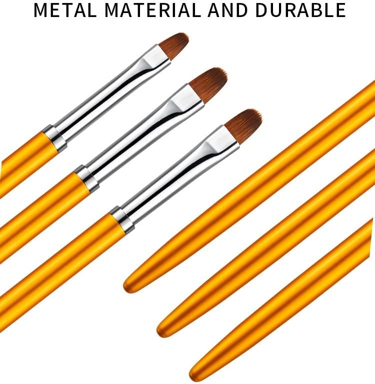 CEHSG 3kom / Set Nail Art metalna ručka za crtanje Gel za proširenje Builder četka olovka manikura Komplet alata za farbanje cvijeća