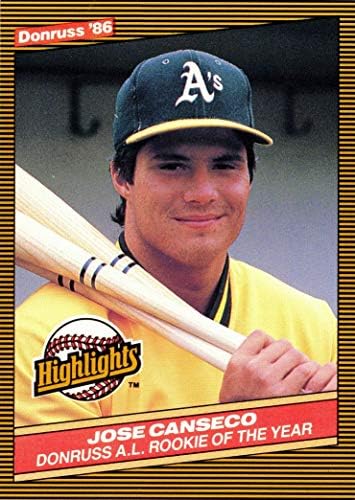 1986 Donruss ističe # 55 Jose Canseco bejzbol kartica - Donruss A.L. Rookie godine
