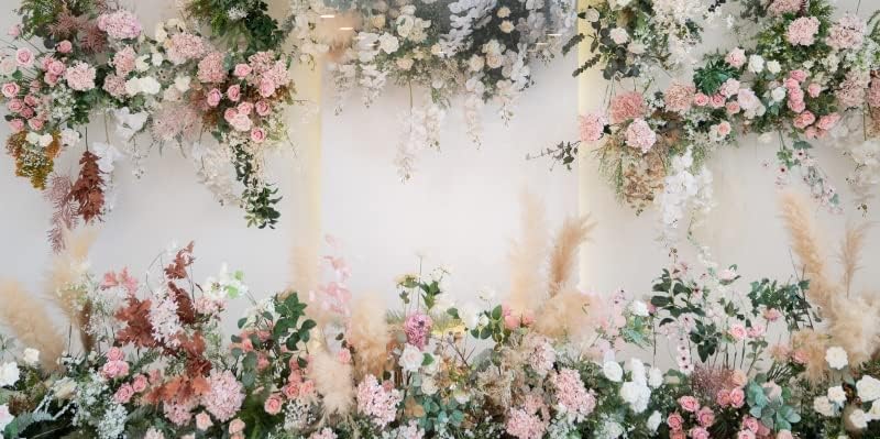 Yeele 15x8ft vjenčanje pozadina za fotografiju Pink bijele romantične ruže cvijeće zavjese pozadina svadbena ceremonija Banner svadbeni
