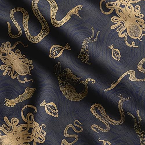 Soimoi svijetlo siva Rajonska tkanina životinjska koža, ljuska & amp; Octopus Ocean Decor tkanina štampana Dvorište širine 42 inča