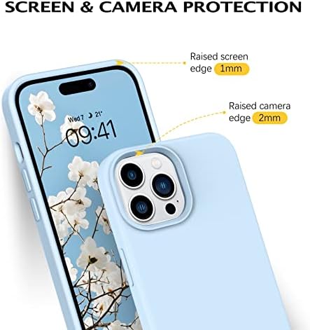 TELASO iPhone 14 Pro Max Case, tečni silikonski mekani gel gumeni iPhone 14 pro max telefon tanka futrola sa površinskim zaštitnim