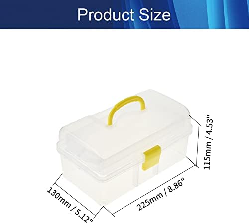 JUTAGOSSS kutija za alat ABS kutija s ladicom i organizatorima uključuje uklonjive slojeve crne 8,9 x 5,1x 4,5 inča žuto 1 kom