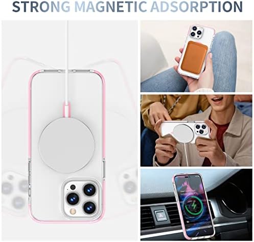 Milprox Case kompatibilan sa Magsafe za iPhone 14 Pro max, magnetsko čist [ne žutilo] [Mil-Studect Zaštita] Poklopac za odbojnik od