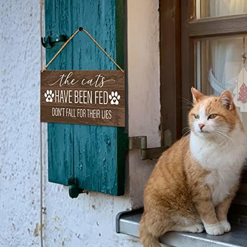 Funny Cat Sign za ulazna vrata, mačke su došle, mačka Powfer za dobrodošlicu za domove za kućni dekor trijema, mačka za kapiju ograde
