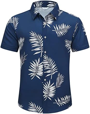 Shelucki muns Havajske majice kratki rukav casual gumb dolje majice Ljetna tropska cvjetna majica na plaži