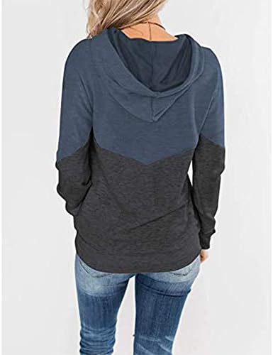 Ženski trendi blok boja dukserice dugih rukava, dugih rukava labav pulover Ležerne prilikom elegantne opreme