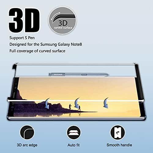 OttarScreen Galaxy Note 8 zaštitnik ekrana, 2 paketa kaljeno staklo Zaštita ekrana, jednostavna instalacija, 3d staklo puna pokrivenost