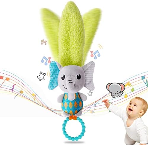 HOMO Bape igračke za bebe 6 do 12 mjeseci Elephant with Mek Tail višebojne igračke za bebe Igračke 0-6 mjeseci Baby Rattles & plišani prstenovi igračka za zube za bebe stomak-Time Toys igračke za autosjedalice