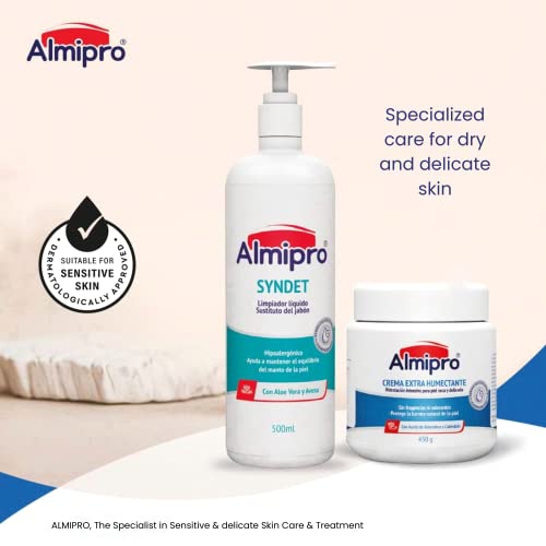 almipro Delicate Sensitive Skin Care Bundle-Extra hidratantna krema i umirujuće, hidratantno sredstvo za pranje tijela za nježnu kožu – Njegujte, zaštitite i popravite Duo za njegu kože od 15.87 oz. Tegla + Flaša 1