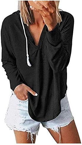 Žene V-izrez pulover dugih rukava s dugim rukavima dugi rukavi džemper vrhovi gornjih majica pulover bluze