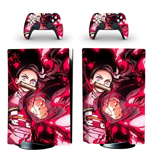Za PS5 disk - Anime Demon Kimetsu Slayer i No Yaiba Tanjiro Nezuko Zenitsu Akaza Rengoku Inosuke PS4 ili PS5 skin naljepnica za PlayStation