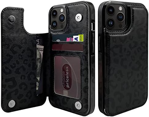 Topperfekt Flip kožna torbica za novčanik držač kartice kompatibilan sa iPhoneom 14 Pro 6.1 žene i djevojke sa držačem kartice stalak