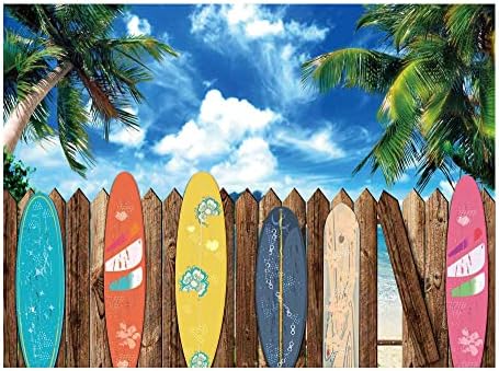 Funnytree 8 x 6 FT ljetna daska za surfanje plaža tematska pozadina za zabavu surfuje primorskom tropskom Havajskom ostrvu pozadina morskog neba Sunshine Luau Aloha Portretni dekor Photo Booth Studio rekviziti