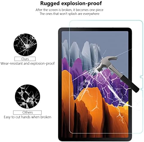 Yongmai kaljeno staklo Zaštita ekrana za Samsung Galaxy Tab S7 / S8, otporan na ogrebotine, bez mjehurića, 2 kom