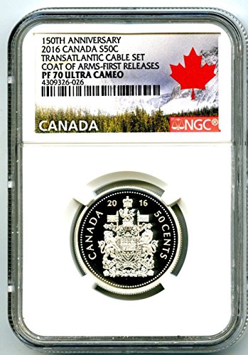 Canada Silver Proof 50 Cent .9999 Fino prvo izdaje pola dolara PF70 NGC UCAM