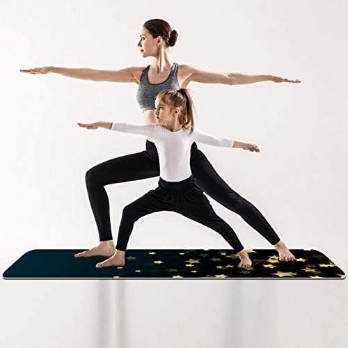 Unicey debela neklizajuća Vježba & amp; fitnes 1/4 prostirka za jogu sa noćnim nebom sa printom Zlatne Zvijezde za Yoga Pilates &