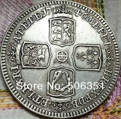 Challenge Coin 1746 Ujedinjeno Kraljevstvo 1 Crown Copy Coins za kućnu sobu Kolekcija ureda kolekcija kovanica
