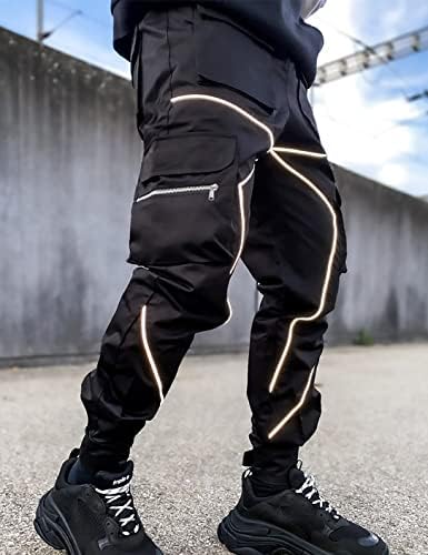 Ambcol muške teretne pantalone Hip Hop Techwer harem pant Jogger Streetwear taktičke gaće