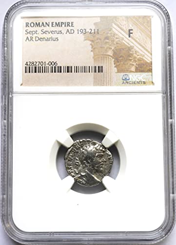 IT 193-211 ad Drevni Imperial Rim, car Septimius Severus antikni rimski srebrni novčić Denarius Fine NGC