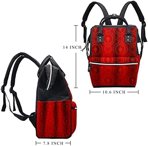 Crveni i zlatni ukrasni pozadina uzorak pelena ruksak ruksak za bebe nazivne torbe za promjenu multi funkcije Veliki kapacitet Putna