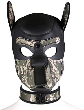 Neoprenska maska šteneta za cijelo lice sa ovratnikom, novost uklonjiva Cosplay maska za kapuljaču