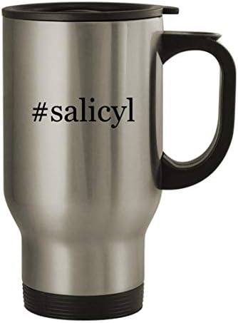 Knick Klack Pokloni #salicil - 14oz Putna krigla od nehrđajućeg čelika, srebro