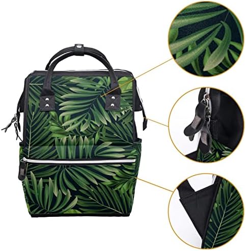 Tamnozeleni tropski listovi uzorak pelenske torbe ruksak babdene torbe za promjenu multi funkcije Velika kapaciteta putna torba