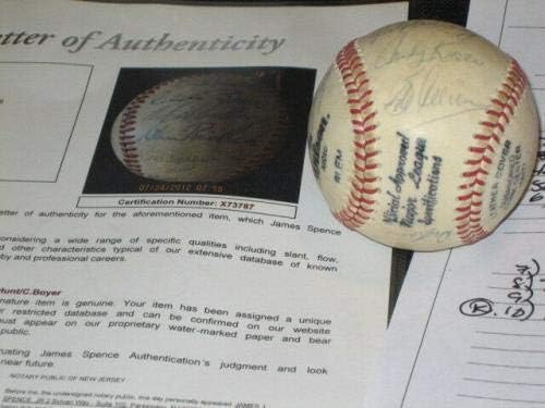 Hofs i zvijezde potpisali su autografiju bejzbol mazeroski, boyer, burdette, JSA - autogramirani bejzbol