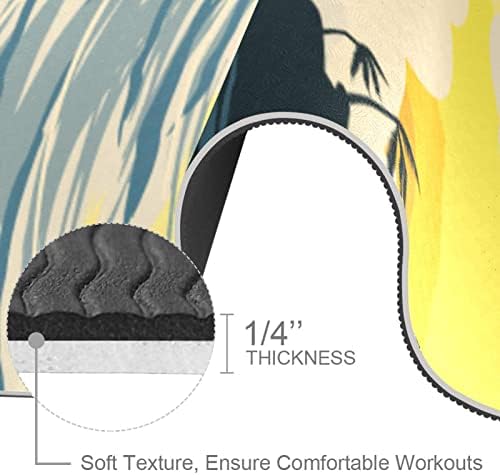 SDLKFRELI 6mm Extra Thick Yoga Mat, surfanje uzorak Print Eco-Friendly TPE vježbe Mats Pilates Mat sa za jogu, trening, Core Fitness i Kat vježbe, muškarci & žene