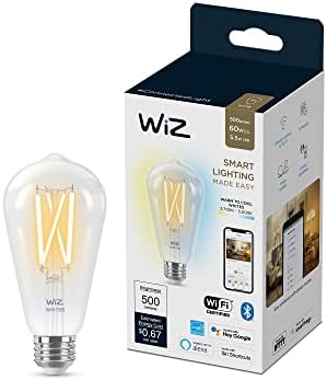 Wiz povezana Podesiva Bijela St19 Clear Edison filament lampa, 2.4 Ghz WiFi, 2700k-5000K, pametna kontrola sa WiZ aplikacijom, kompatibilna