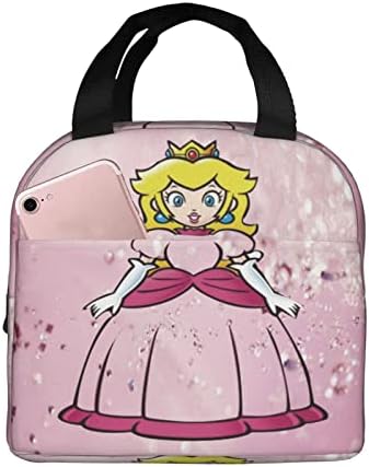 Millecokx torba za ručak za djevojčice, izolovana torba za ručak slatka princeza Peach izolovane torbe za ručak
