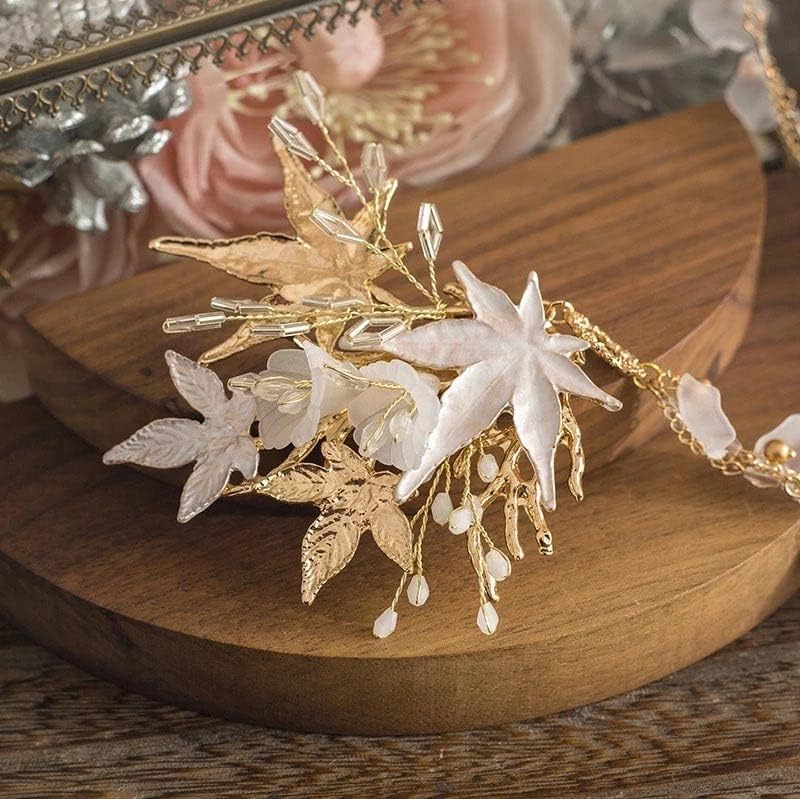 Tazsjg metal listom za kosu za kosu duge reserne naušnice sa cvijećem bočne glave Postavi vjenčani dodaci za kosu