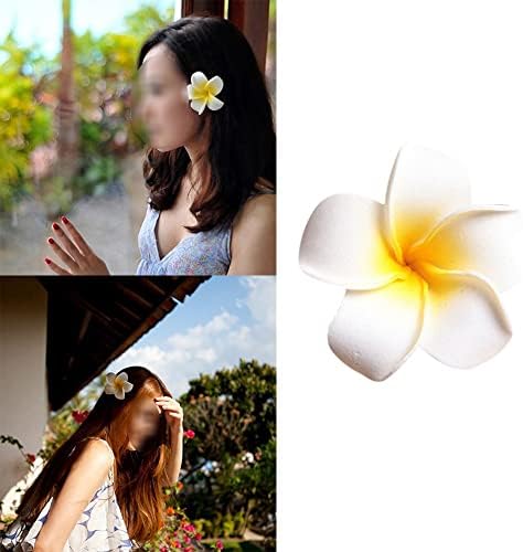 LXXSH 6pcs Plumeria cvijeće za kosu za žene djevojke frizeri jaje jajašnja barava havajska oprema za vjenčanje torbe