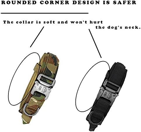 Plo taktički ovratnik za pse Vojna maskirna ovratnica podesiva najlonska teška metalna ovratnik za pse pogodna za srednje i velike
