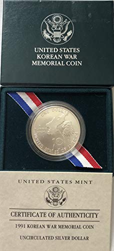 1991. D Silver Korean Ratni spomen dolaze u američkom originalnom ambalažnom dolaru Neprirugirano američko menta
