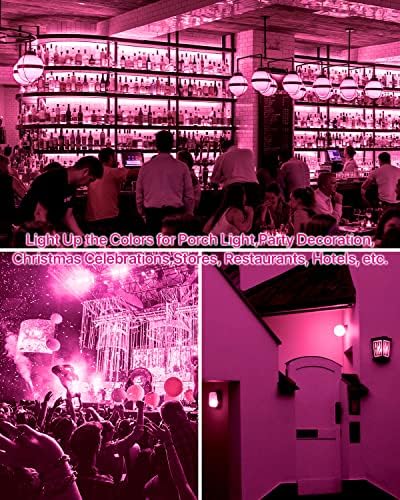 ORALUCE Pink trijem sijalica ekvivalentna 40 W, A15 LED sijalice za ukras i osvjetljenje božićne zabave za Noć vještica,sijalica u