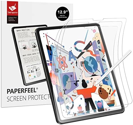 BERSEM [3 pakovanje] Paperfeel zaštitnik ekrana kompatibilan sa iPad Pro 12,9 inča, iPad Pro 12,9 6. / 5. / 4. / 3. generacije mat