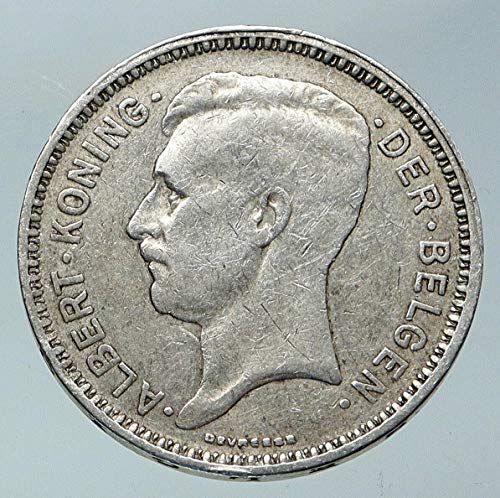 1934. Be 1934 Belgija King Albert i Crown Antique Old Genu 20 Francs Good Necertifikovan