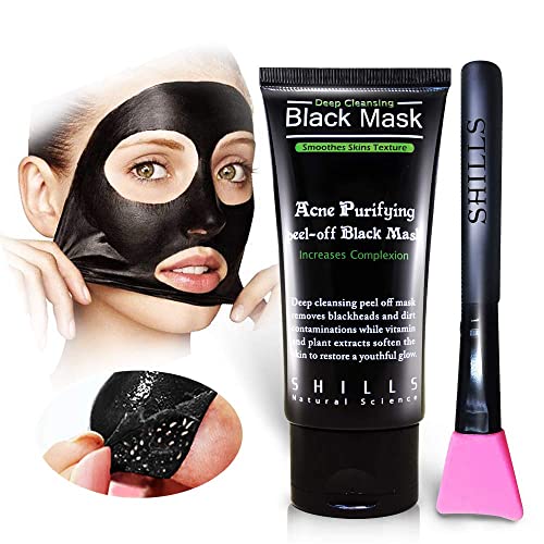 SHILLS ugalj crna maska, Maska za ljuštenje, maska za drveni ugalj, maska za ljuštenje crne boje, dubinsko čišćenje, pročišćavanje,