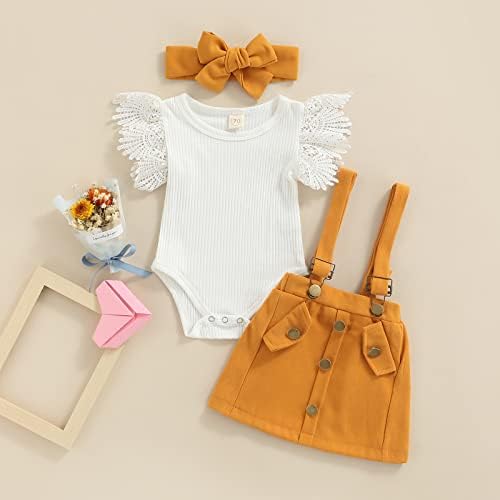 Goocheer novorođenčad Dječja djevojka ljetne odjeće kratki rukav rukav majica na vrhu suknja od suspenzije, ukupna haljina 2pcs set