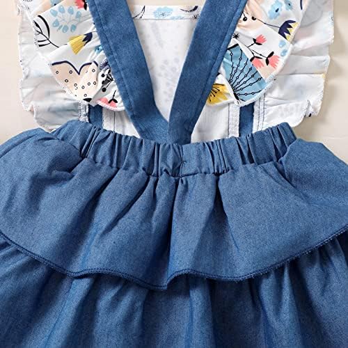 Haljina za djevojčice male djevojčice Volani bez rukava leptir štampana haljina dojenčad bez leđa princeza haljine trake za glavu