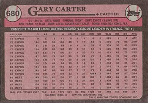 1989. TOPPS 680 Gary Carter